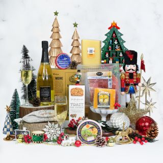 Xmas Hampers-CHEESE CLUB Deluxe Cheese Hamper with Champagne for Christmas