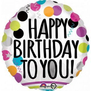 Black and White Birthday Balloon