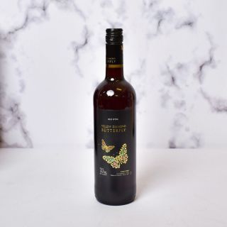 Yellow Diamond Butterfly Red Wine