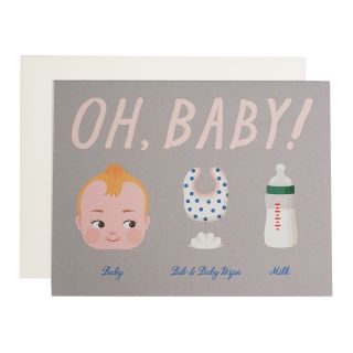 Oh Baby Card for Baby Shower Card