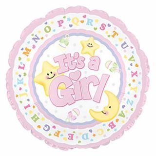lt's a Girl Moon & Stars Balloon