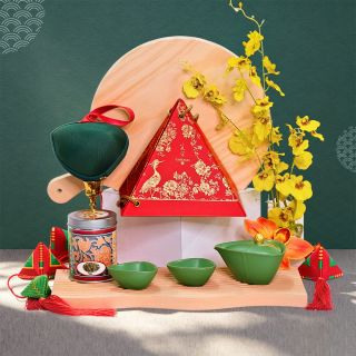 Dragon Boat Hampers-Dragon Boat Tea Treasures with Shangri-la Rice Dumpling