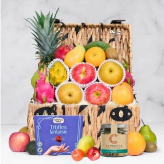 Deluxe Fruit Hamper with Gourmet Treats