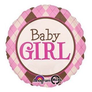 Checked Baby Girl Balloon