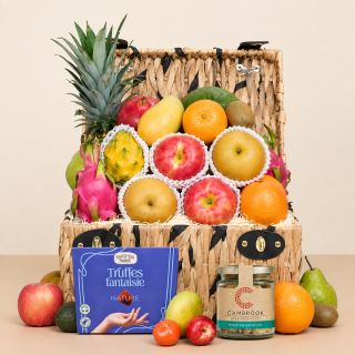Deluxe Fruit Hamper with Gourmet Treats