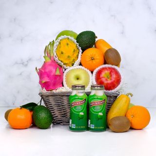 Fresh fruit hamper and coconut water