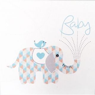 Just Smitten Baby Boy Elephant Card