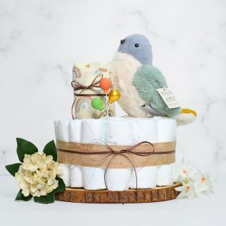 Bird themed diaper cake for babies