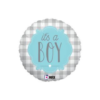 It's a Boy Buffalo Plaid Balloon