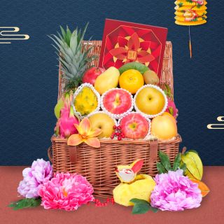 Mid Autumn Hampers-Classic Mid Autumn Fruit Hamper with Peninsula Mooncake