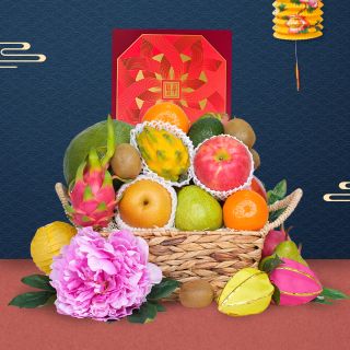 Traditional Fruit Basket with Peninsula Mooncake