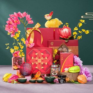 中秋節禮籃-賞月中秋月餅禮盒尊貴海味及茶藝套裝