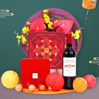 Mid Autumn Hampers-Mid-Autumn Gift Set with Peninsula Mooncakes and Wine or Champagne