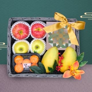 Mid Autumn Hampers-Japanese/Korean Fruit Mid-Autumn Gift Set With Peninsula Mooncake