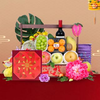 Moonlight Japanese/Korean Fruit Hamper with Wine and Mooncake Options
