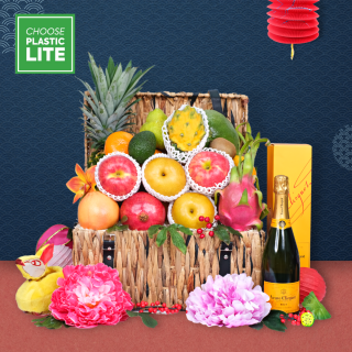 Festive Fruit Hamper with Champagne