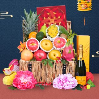 中秋節禮籃-節日水果禮籃配半島月餅及紅酒或香檳