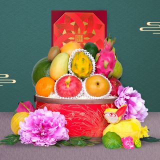 Premium Fruit Hamper with Peninsula Mooncake