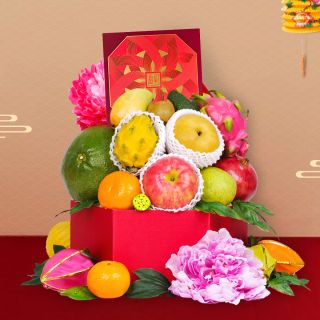 Bright Moon Fruit Gift Box With The Peninsula Mooncake