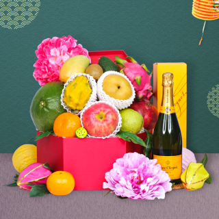Mid-Autumn Festival Fruit Gift Box With Champagne