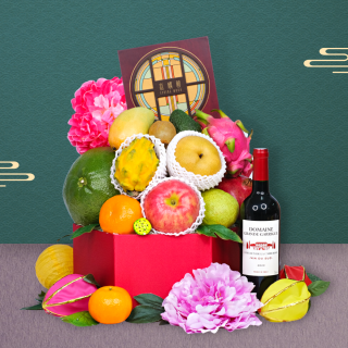 Fruit Gift Box With The Peninsula Spring Moon Mooncake & Wine