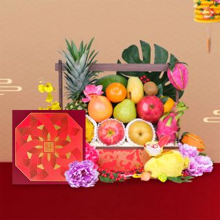 Moonlight Fruit Hamper with Peninsula Mooncake