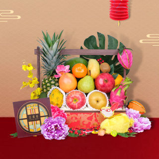 Hong Kong Fresh Fruit hamper with Peninsula Spring Moon Mooncakes