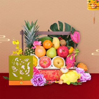Moonlight Fruit Hamper with Landmark Mandarin Oriental Hong Kong Mooncake