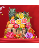 CNY Festive Fruit Hamper with Wine or Champagne