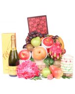Delightful Fruit Hamper with The Peninsula Spring Moon Mooncake & Wine or Champagne