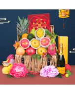 Mid-Autumn Hampers-Festive Fruit Hamper with Peninsula Mooncake & Wine or Champagne