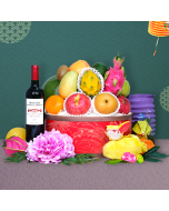 Premium Fruit Hamper with Wine