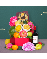 Fruit Gift Box With The Peninsula Spring Moon Mooncake & Wine
