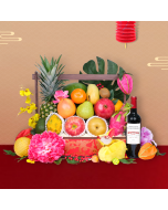 Moonlight Fruit Hamper with Wine or Champagne for Mid-Autumn Festival
