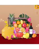 Mid-Autumn Hampers-Moonlight Fruit Hamper with Shangri-La Mooncake and Wine or Champagne