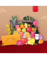 賞月果籃配奇華月餅及紅酒或香檳