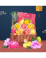 Classic Mid Autumn Fruit Hamper with Shangri-la Mooncake with Wine or Champagne