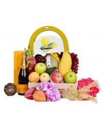 Delightful Fruit Hamper with Landmark Mandarin Oriental Hong Kong Mooncake & Wine or Champagne