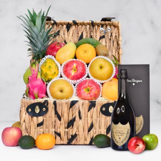 Deluxe Fruit Hamper with Dom Pérignon Champagne