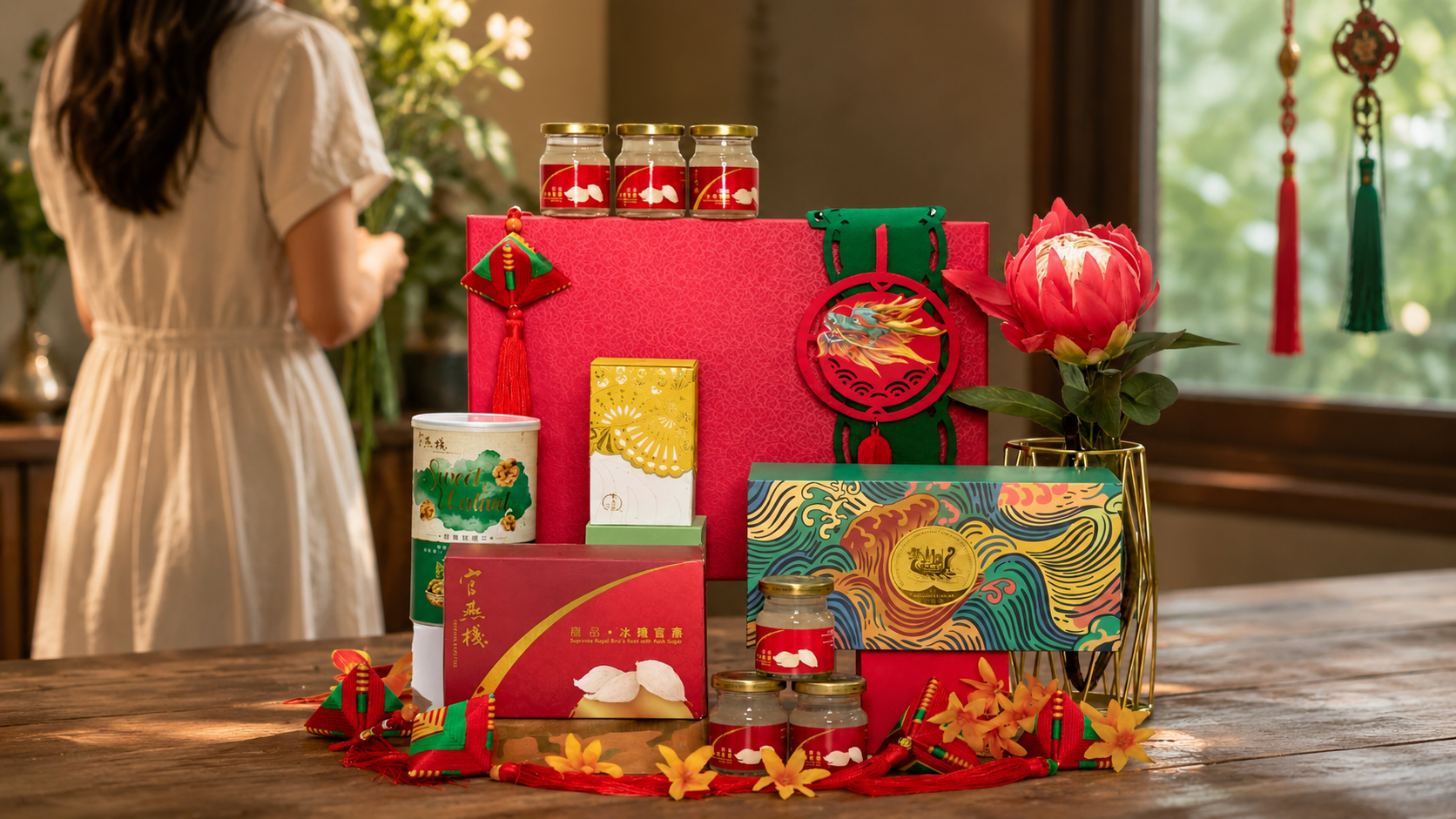 Dragon Boat Hampers- Dragon Boat Festival Deluxe Hamper with Shangri-La Rice Dumpling
